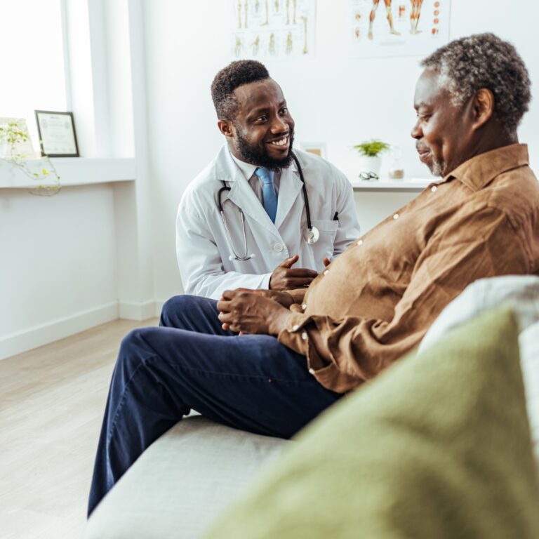 Senior man visiting his nutritionist