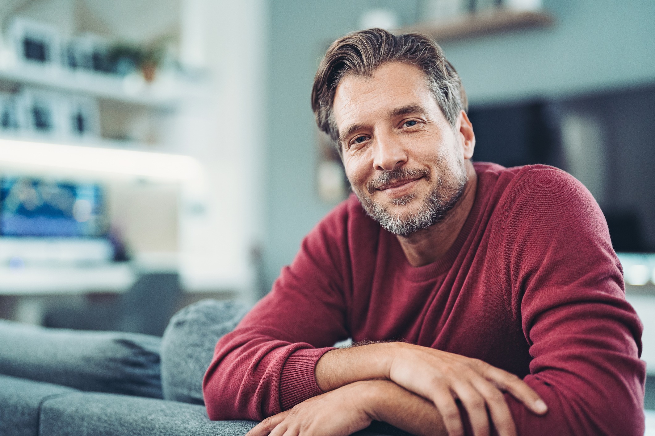 Portrait of a smiling man at home